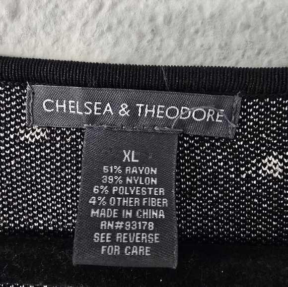 Chelsea & Theodore Tunic Sweater Women XL Shimmer Animal Print  Asymmetric - Picture 5 of 9